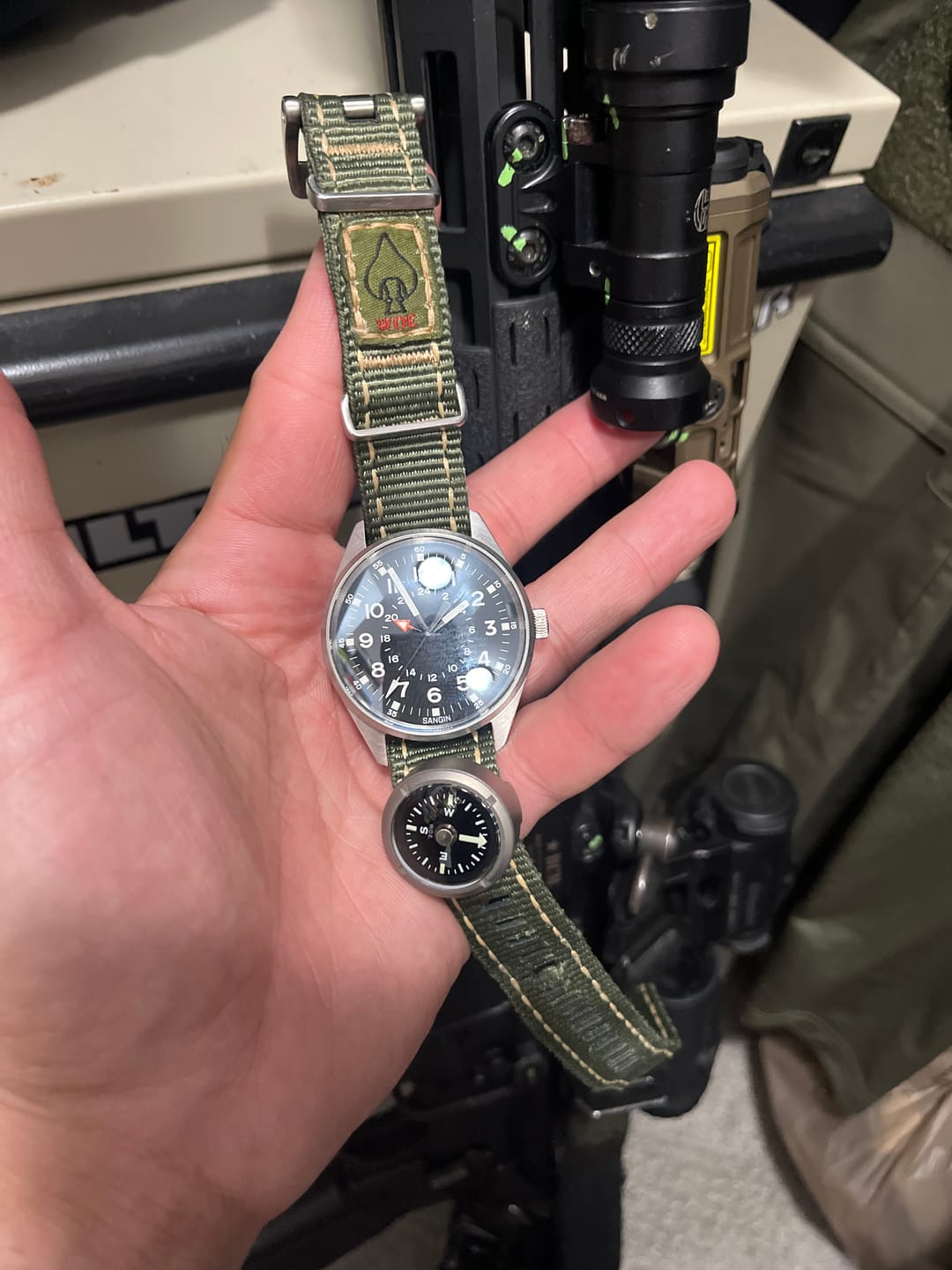 Customer photo review of W.O.E. Submersible Wrist Compass 2.0