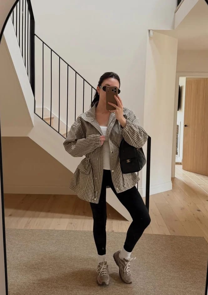 Customer photo review of Amelia High-Neck Plaid Jacket