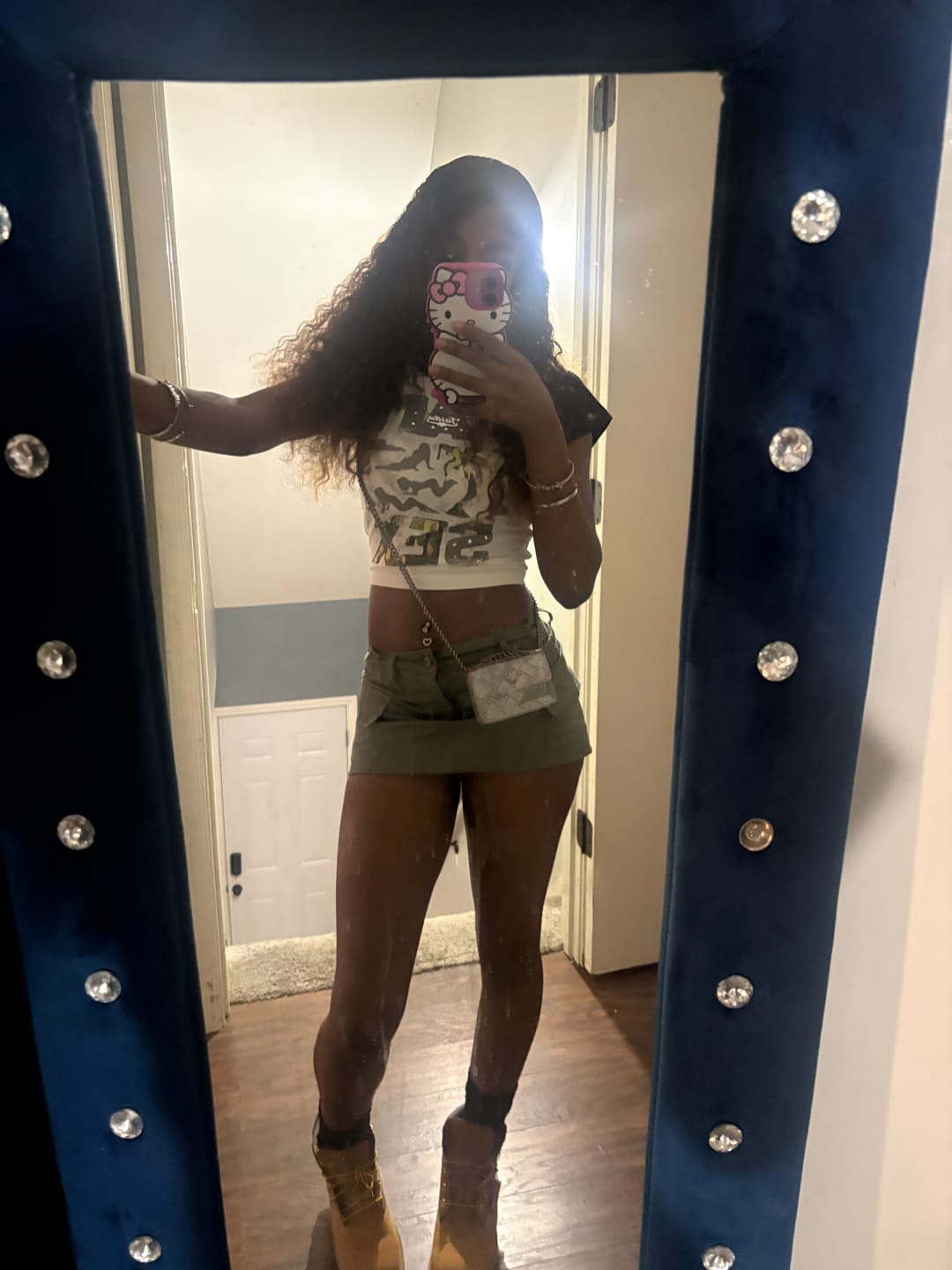 Customer photo review of Studded Camo Pin-up Baby Tee-632