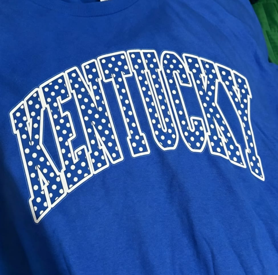 Customer photo review of Custom Polka Dot Team Name T-Shirt, Personalized School Mascot & Team Name Game Day Tee