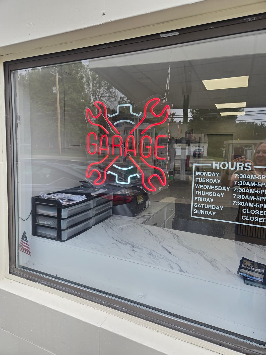Customer photo review of Garage Crossed Wrenches And Gear LED Neon Sign