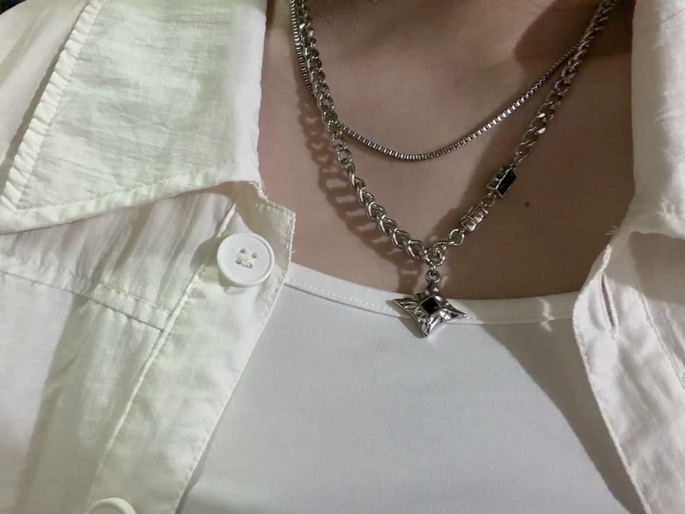 Customer photo review of Starburst Layered Necklace