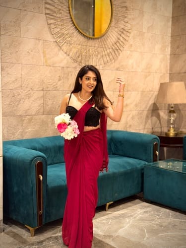 Customer photo review of Mastaani Ruby Drape Saree Set