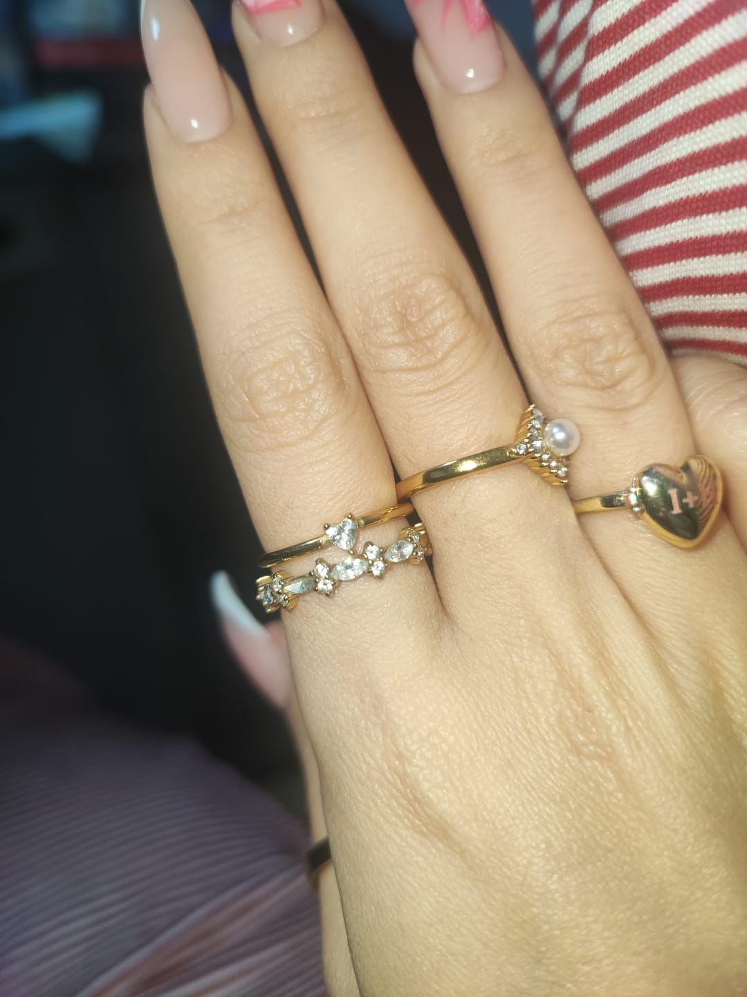 Customer photo review of 'Small Love' Crystal Heart Ring