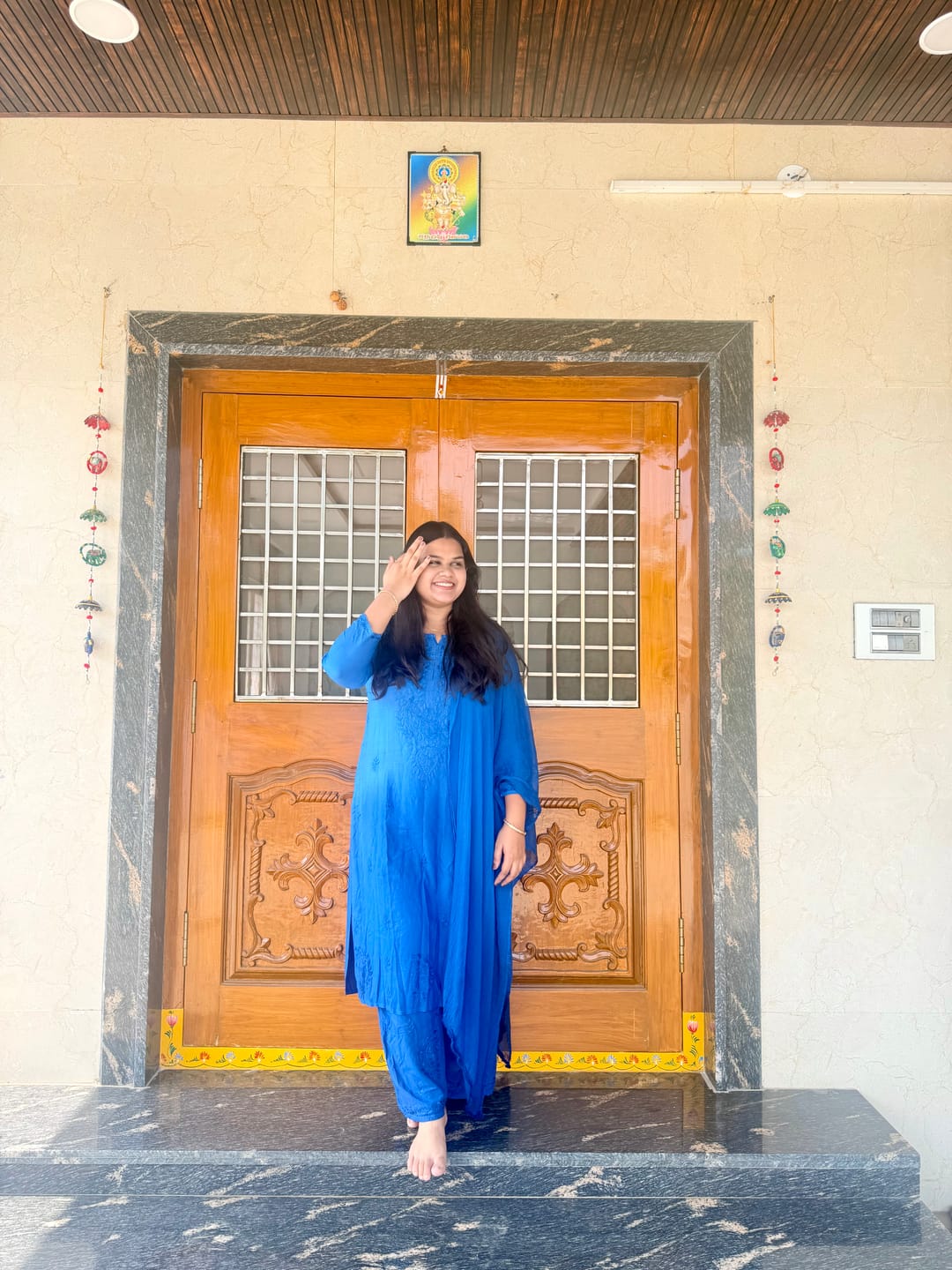 Customer photo review of Laila Royal Blue Ombre Rayon 3 Piece Set