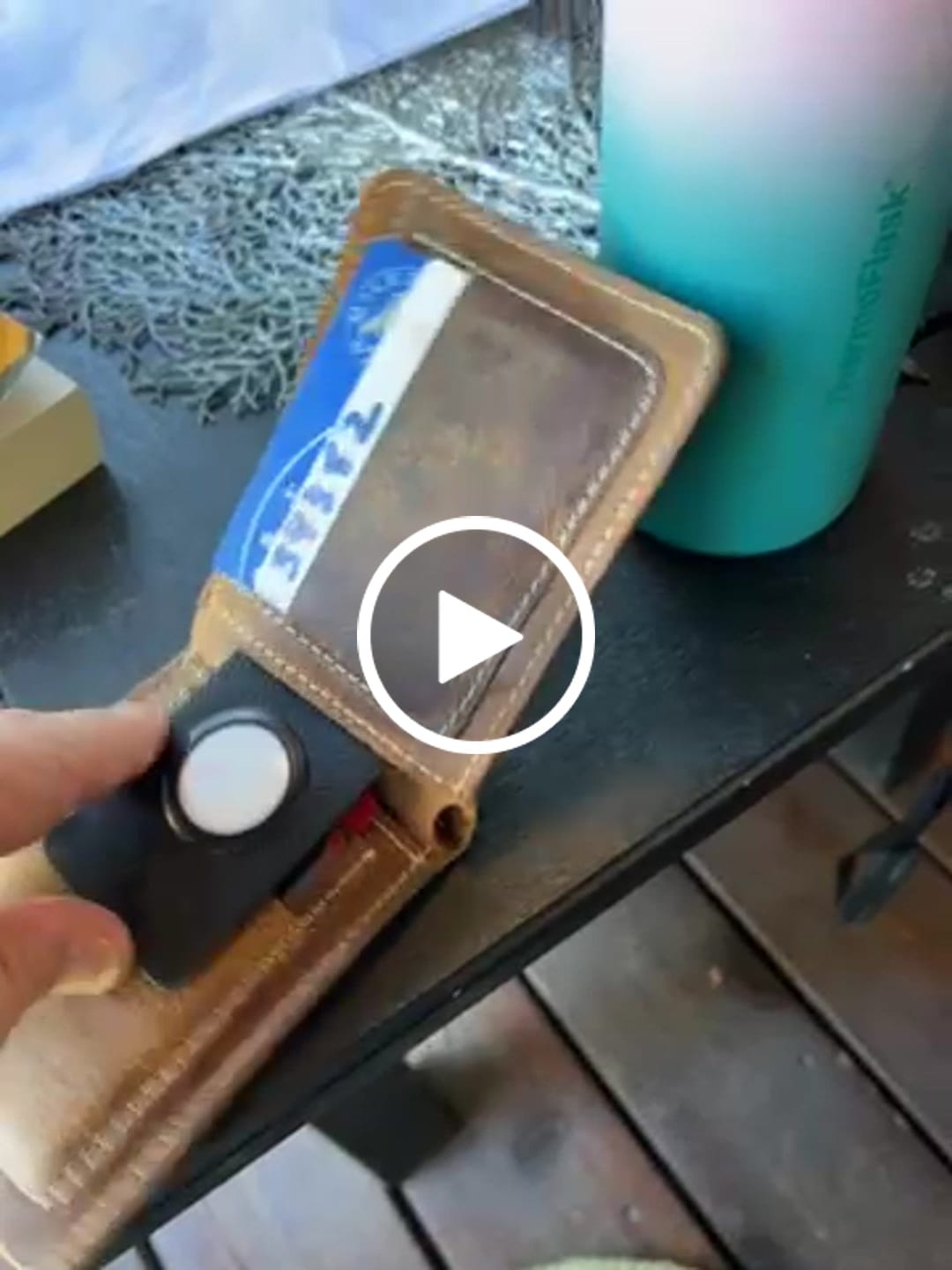 Customer video review of Brown Full Grain Leather Minimalist Wallet