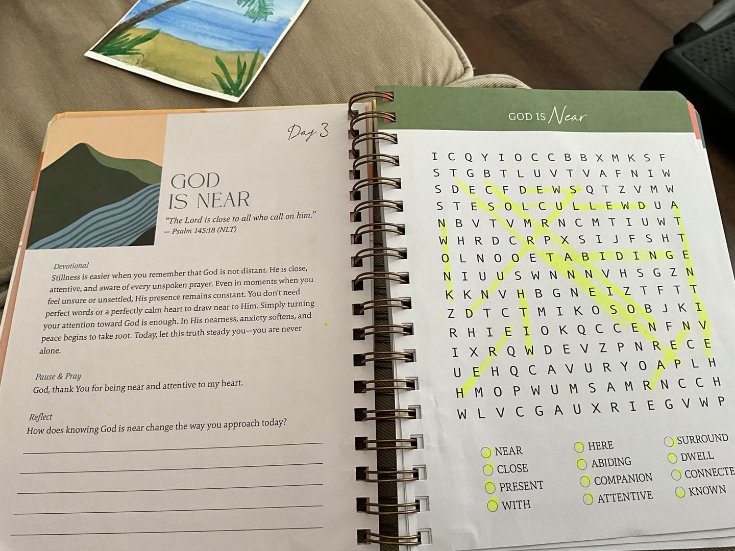 Customer photo review of Be Still: Word Search Devotional for Peace & Rest in God