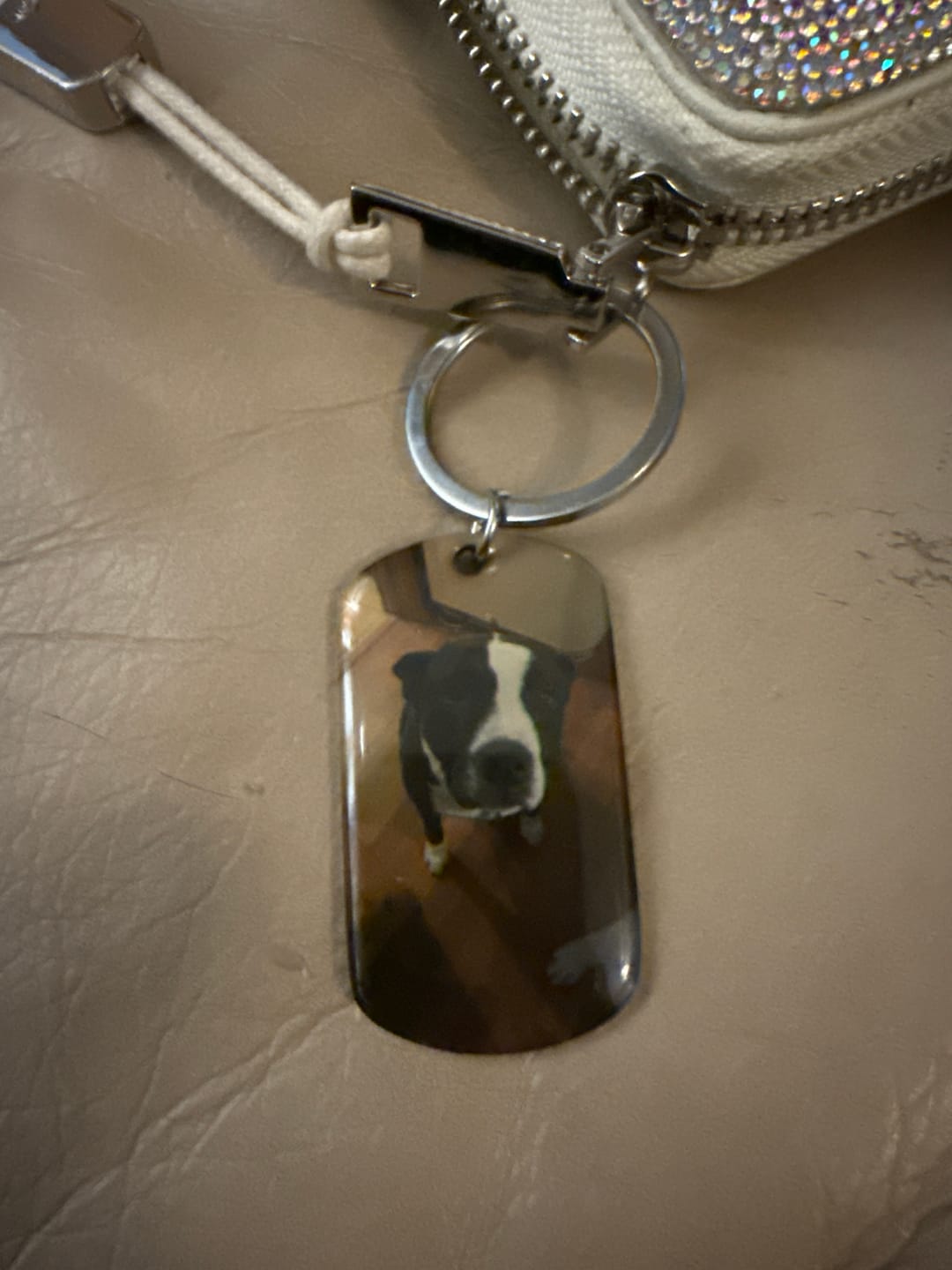 Customer photo review of DON'T CRY FOR ME I'M OK!! - UPLOAD IMAGE - PERSONALIZED KEYCHAIN