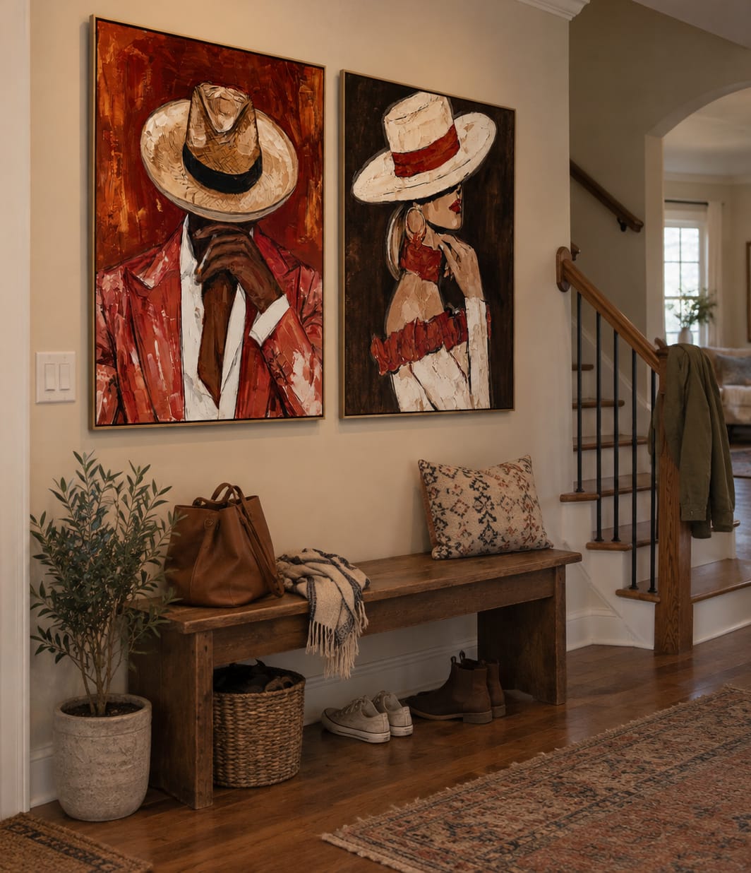 Customer photo review of Scarlet Pair-Western Cowboy Couple Diptych Painting