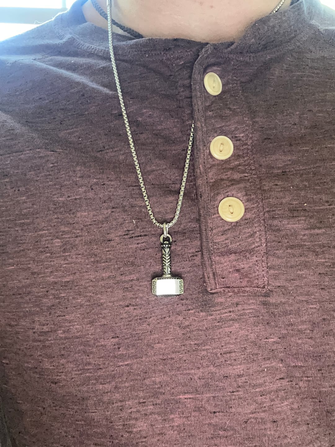 Customer photo review of Hammer of Strength Urn Pendant