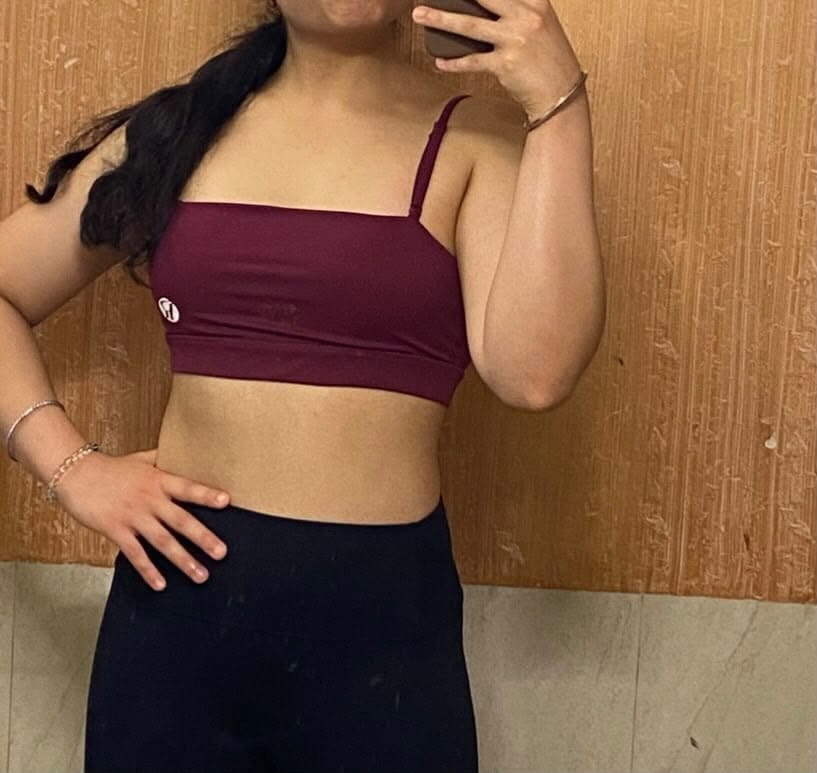 Customer photo review of Versa Fit Fine Wine Bandeau Bralette