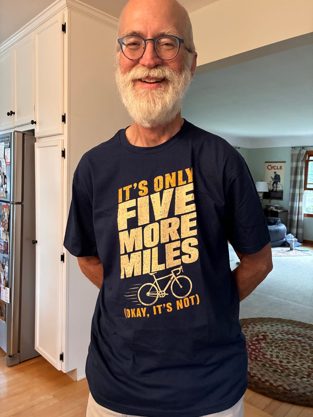 Customer photo review of Five More Miles T-Shirt