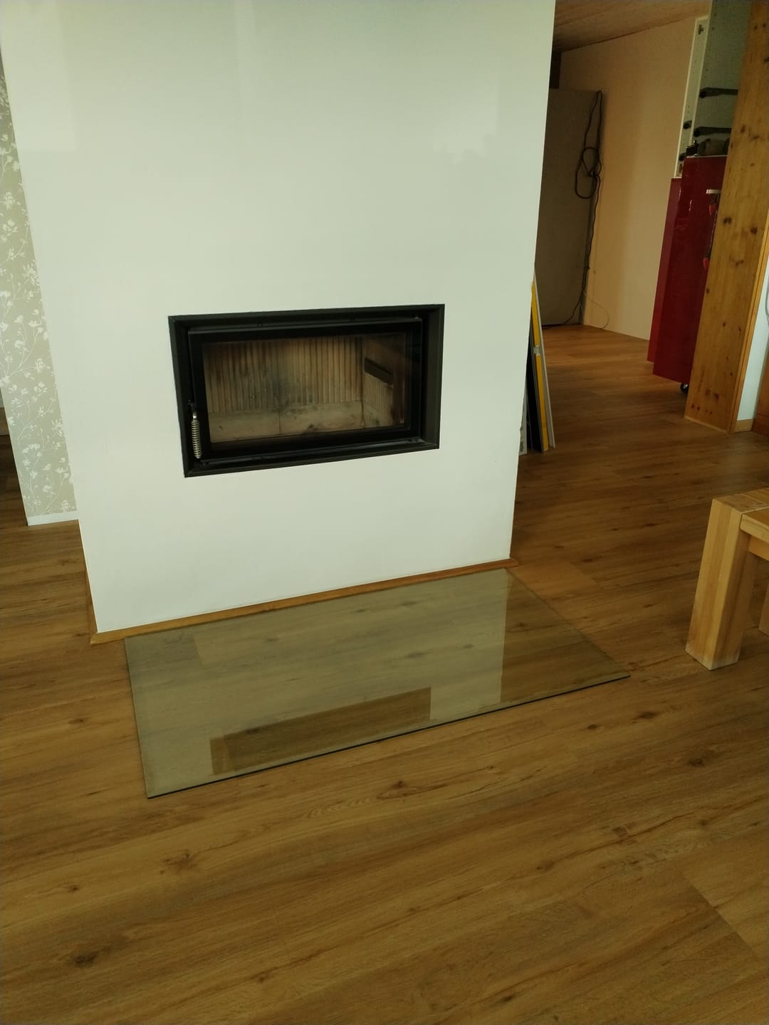 Customer photo review of Kaminglasplatte Rechteck 120x65cm | 8mm mit Facette
