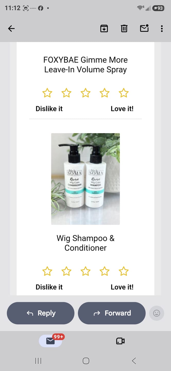 Customer photo review of Wig Shampoo & Conditioner