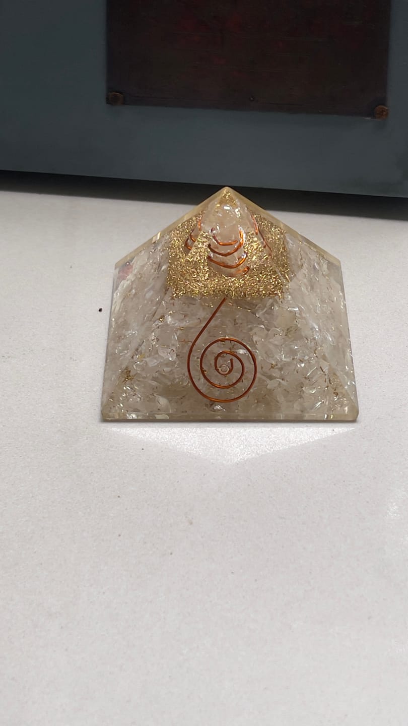 Customer photo review of Natural Selenite Crystal Pyramid Vastu Remedy for Energy Cleansing, Crystal Charging, Crown Chakra Healing and Space Purification for Meditation, Reiki and Home Decor | 6.5 cm | 100  gm