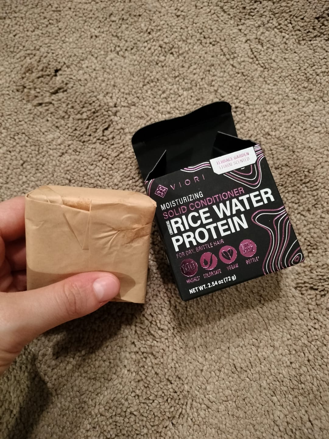 Customer photo review of Moisturizing Rice Water Conditioner Bar – Dry Hair | VIORI