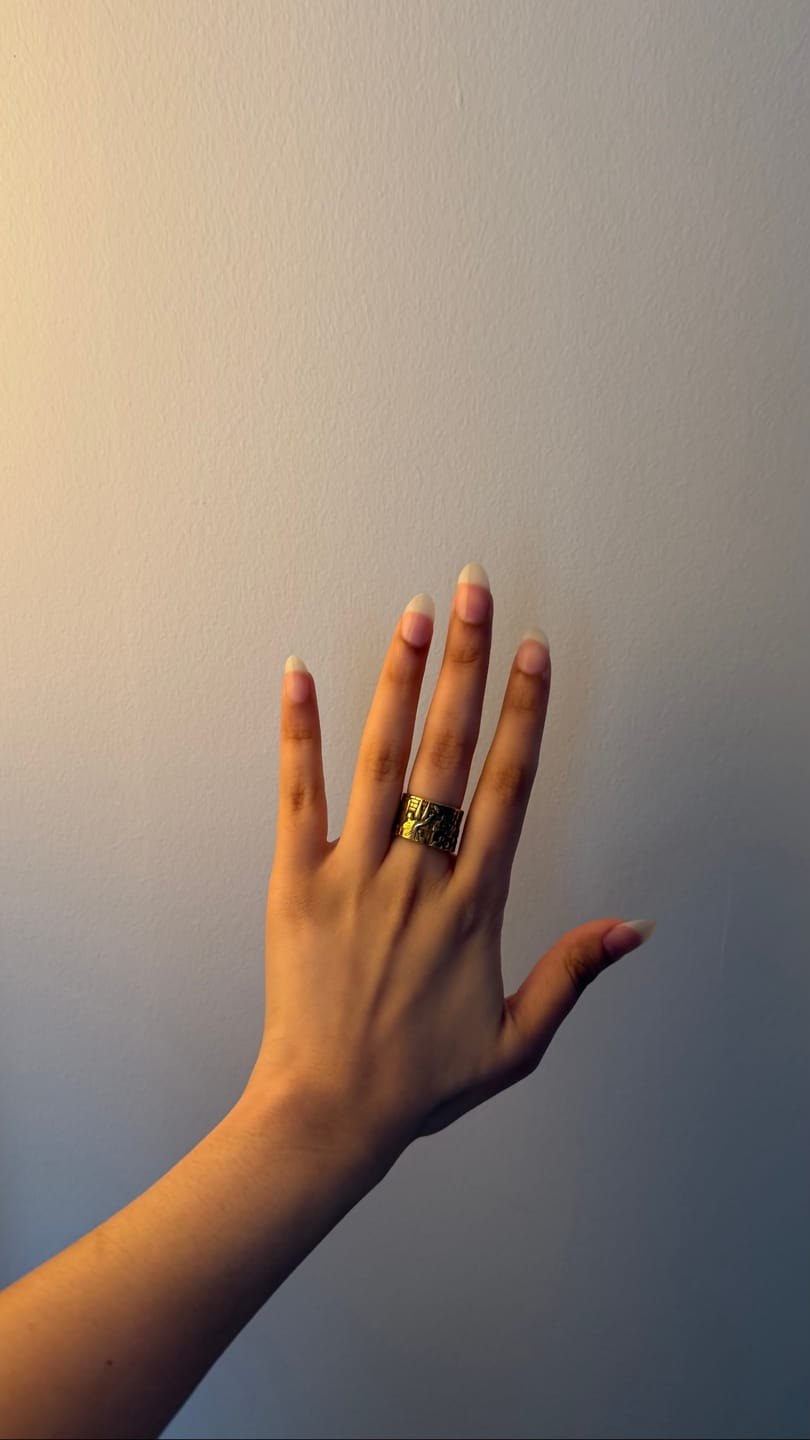 Customer photo review of The "Farewell Kiss" Ring -Oxidized 925 Sterling Silver or Stainless Steel