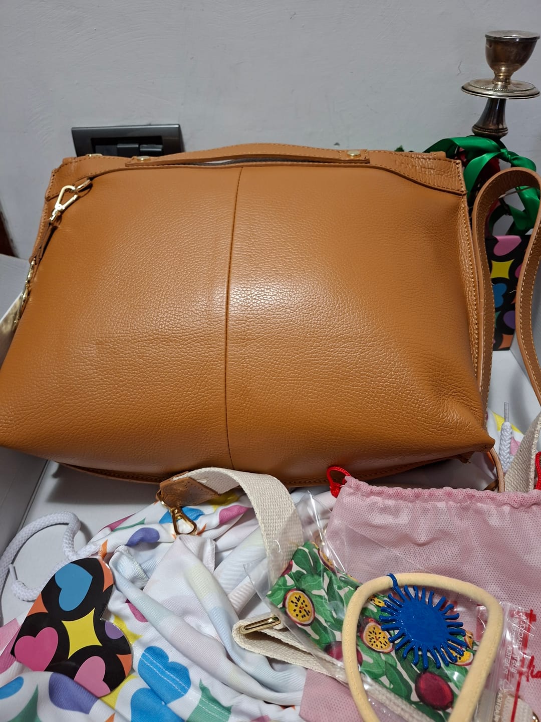 Customer photo review of BORSA SOFY PELLE CUOIO