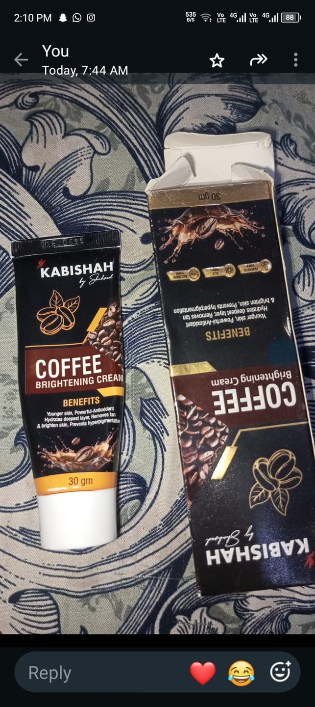 Customer photo review of Coffee Brightening Cream