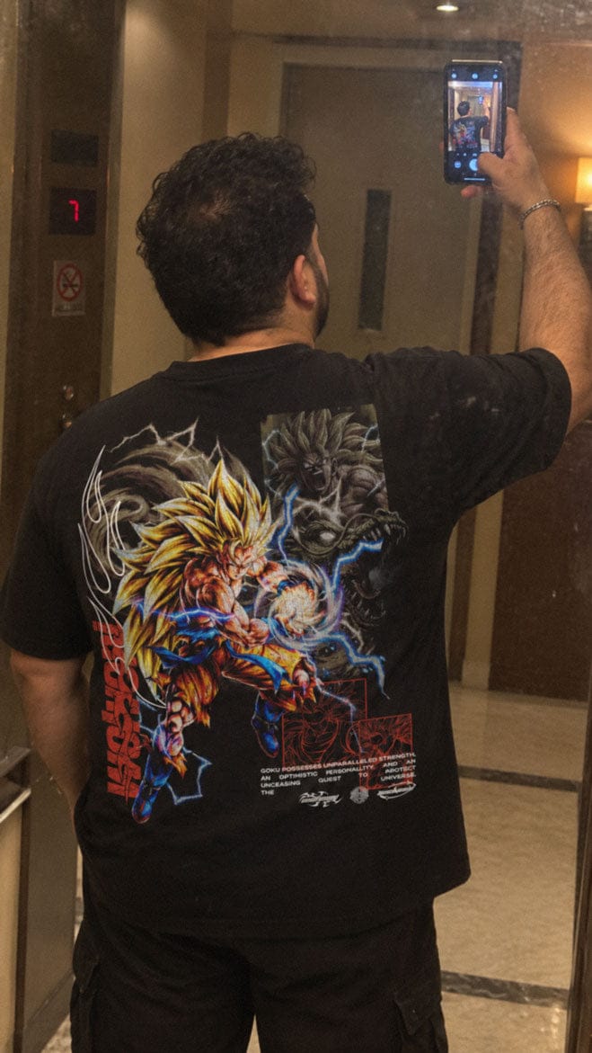 Customer photo review of Dragon Ball | Goku SSJ3 Oversized Heavyweight Washed Tee