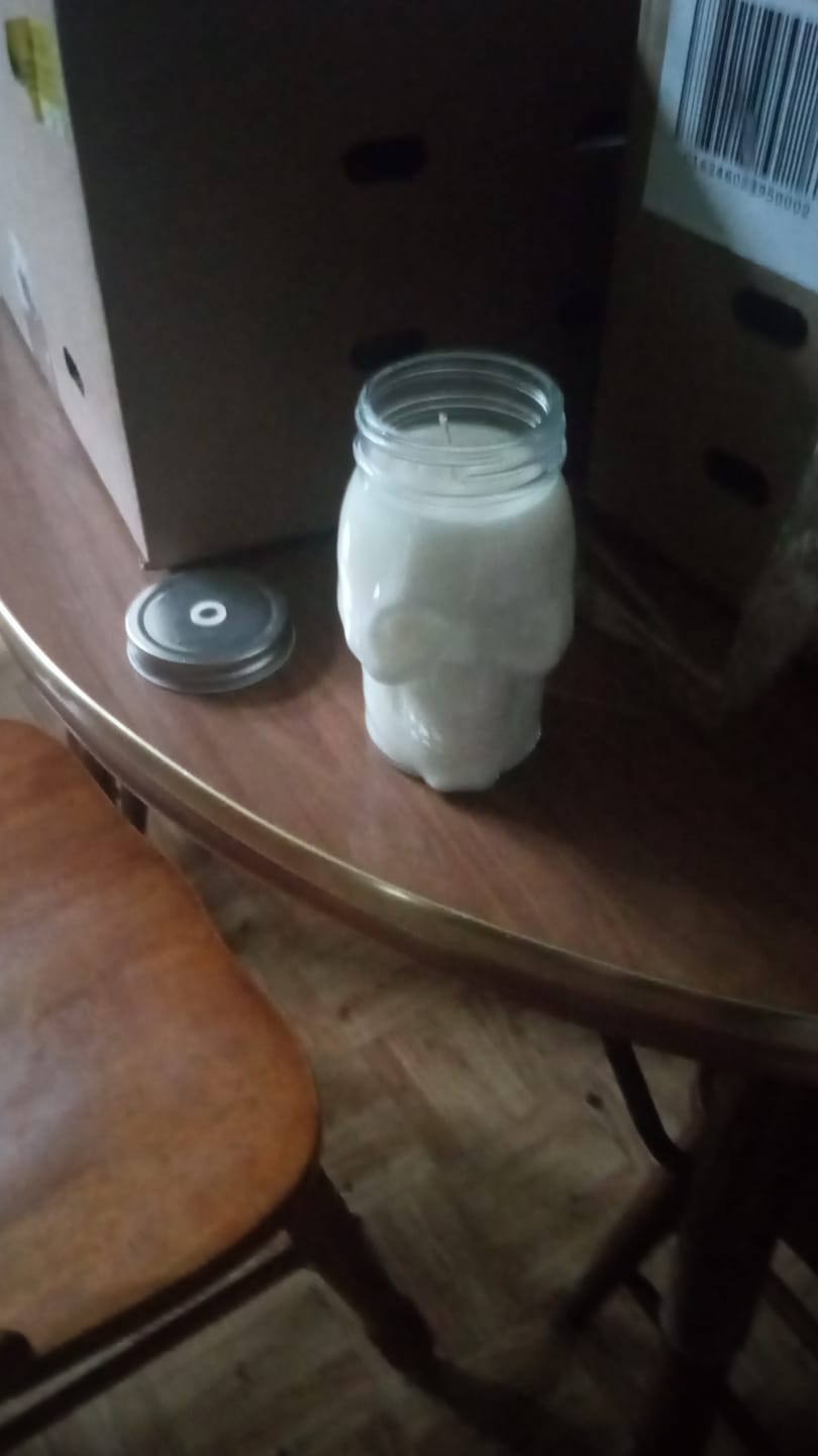 Customer photo review of Skull Jar Candle - Limited Stock