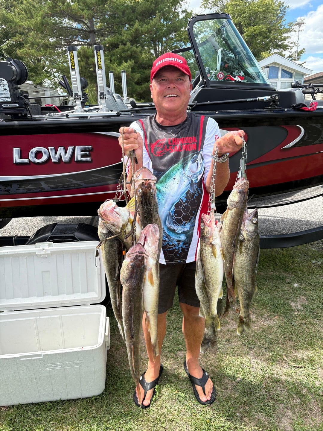 Customer photo review of Vintage Trout in a Beer Glass Fishing Graphic T-Shirt