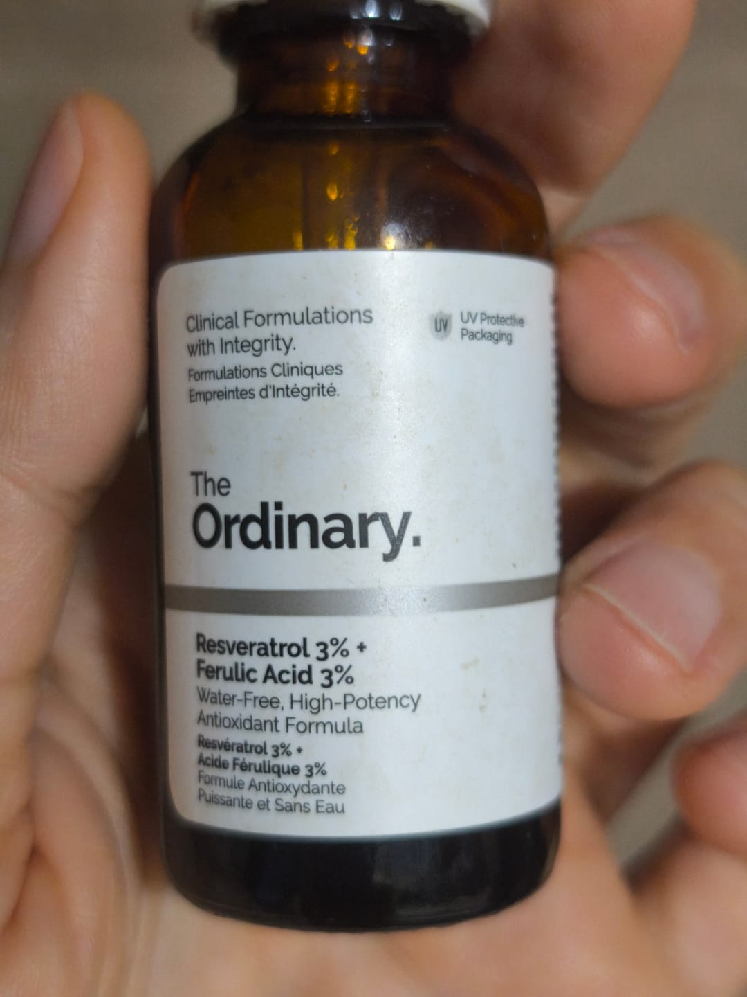 Customer photo review of Resveratrol 3% + Ferulic Acid 3%