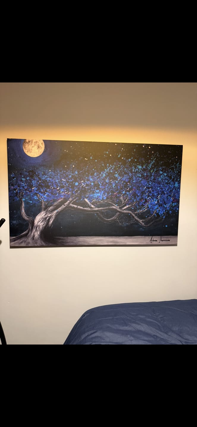 Customer photo review of Glowing Midnight Tree Canvas Print