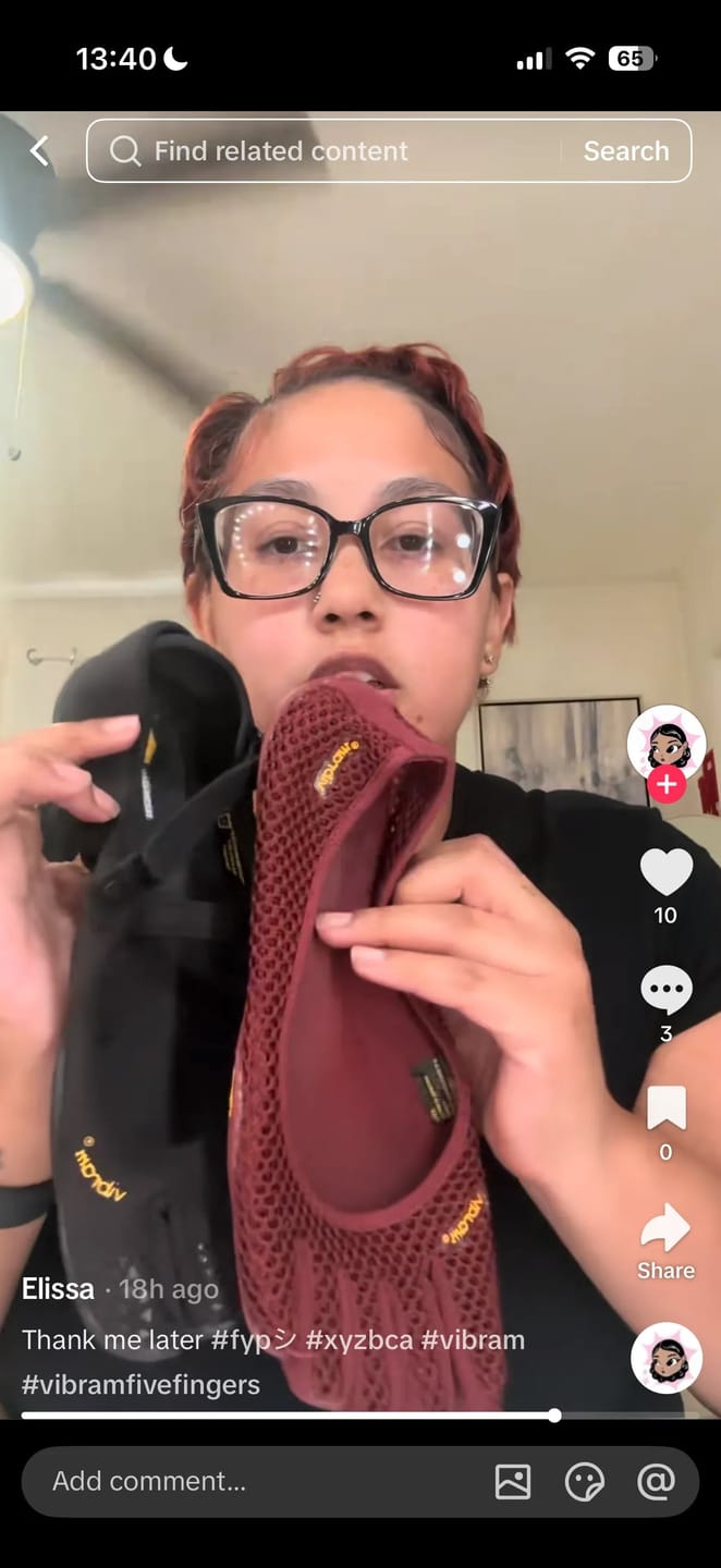 Customer photo review of FiveF Freezy Toe Shoes