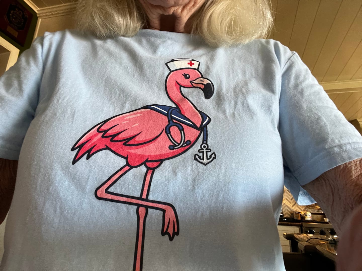 Customer photo review of Flamingo T-shirt
