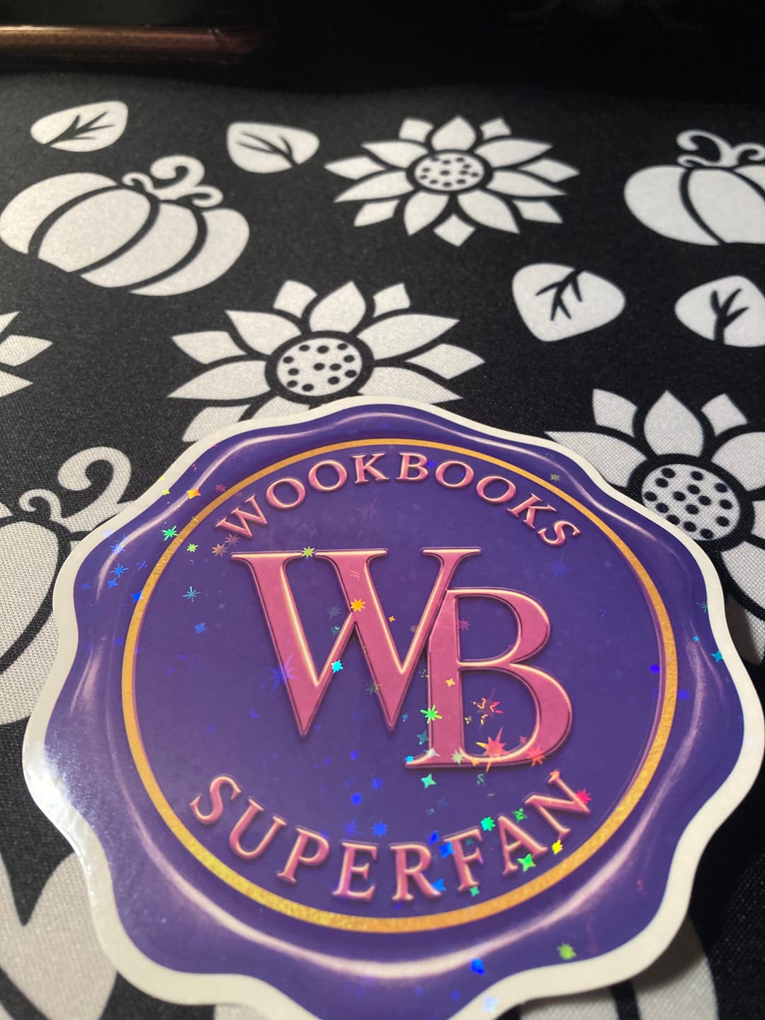Customer photo review of 037 Super Fan Exclusive Wax Seal Holographic Vinyl Sticker – Purple