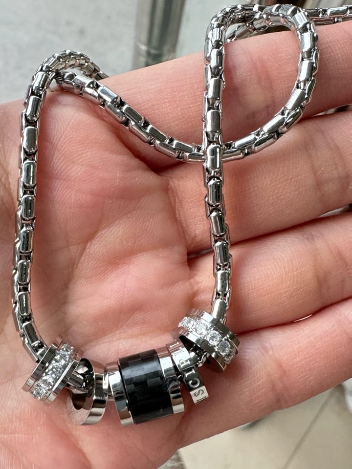 Customer photo review of Barrel Accent Necklace