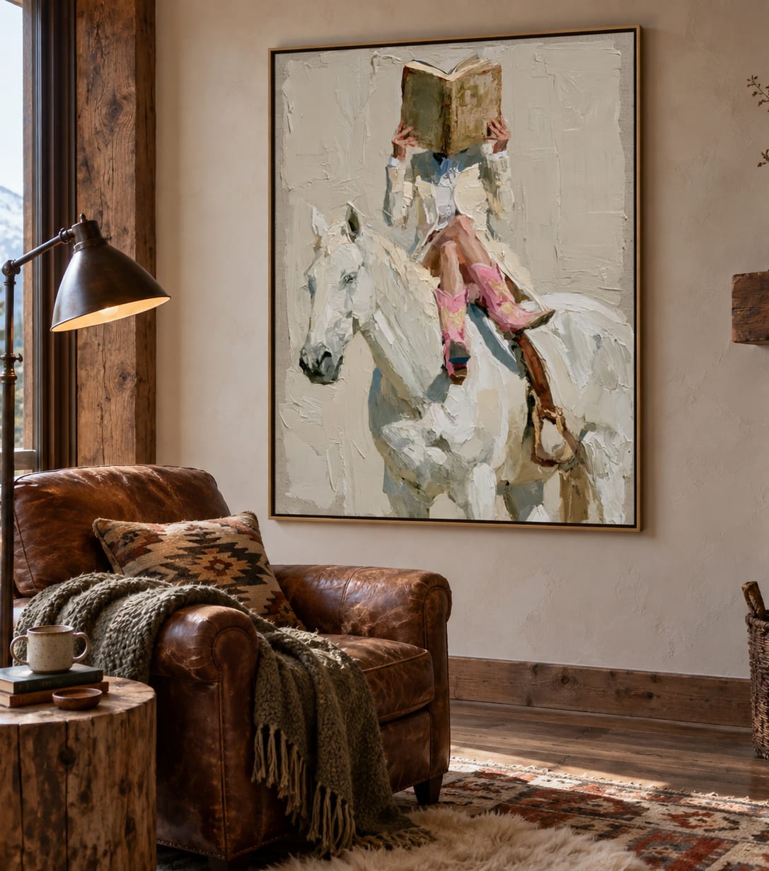 Customer photo review of Quiet Pages-White Horse Figurative Painting