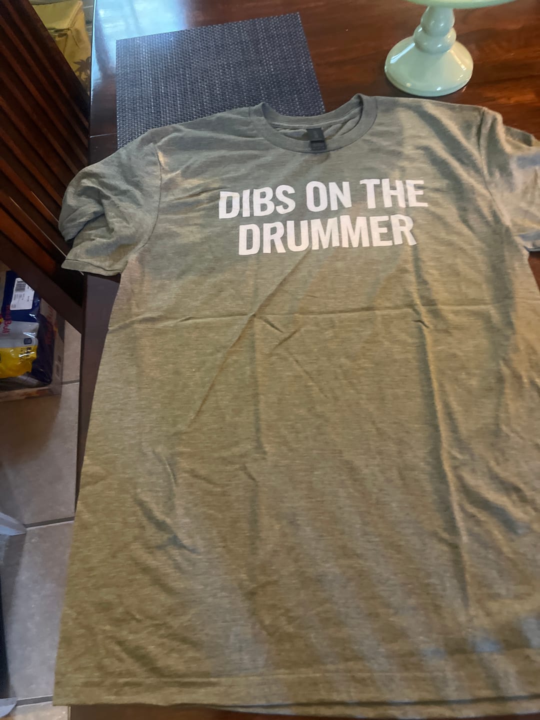 Customer photo review of Dibs On The Drummer T-Shirt