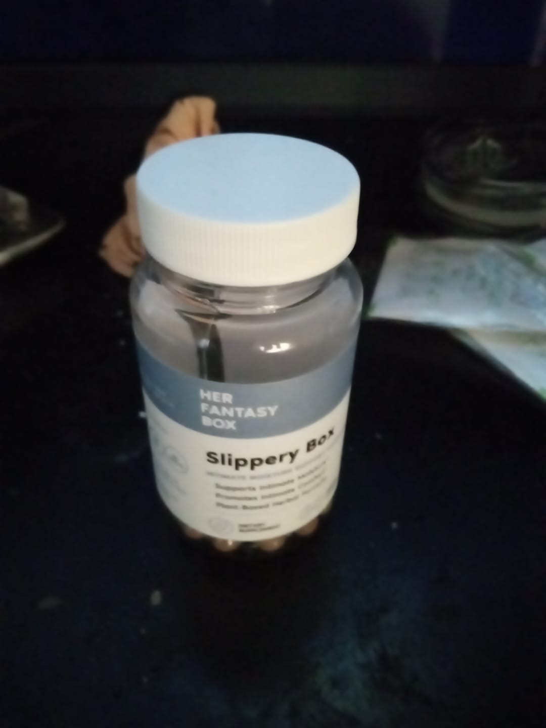 Customer photo review of Slippery Box - Extra Moisture Support Capsules