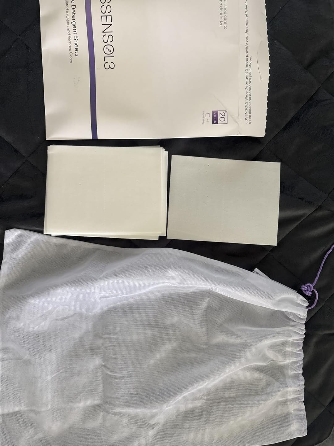 Customer photo review of Shoe Detergent Sheets