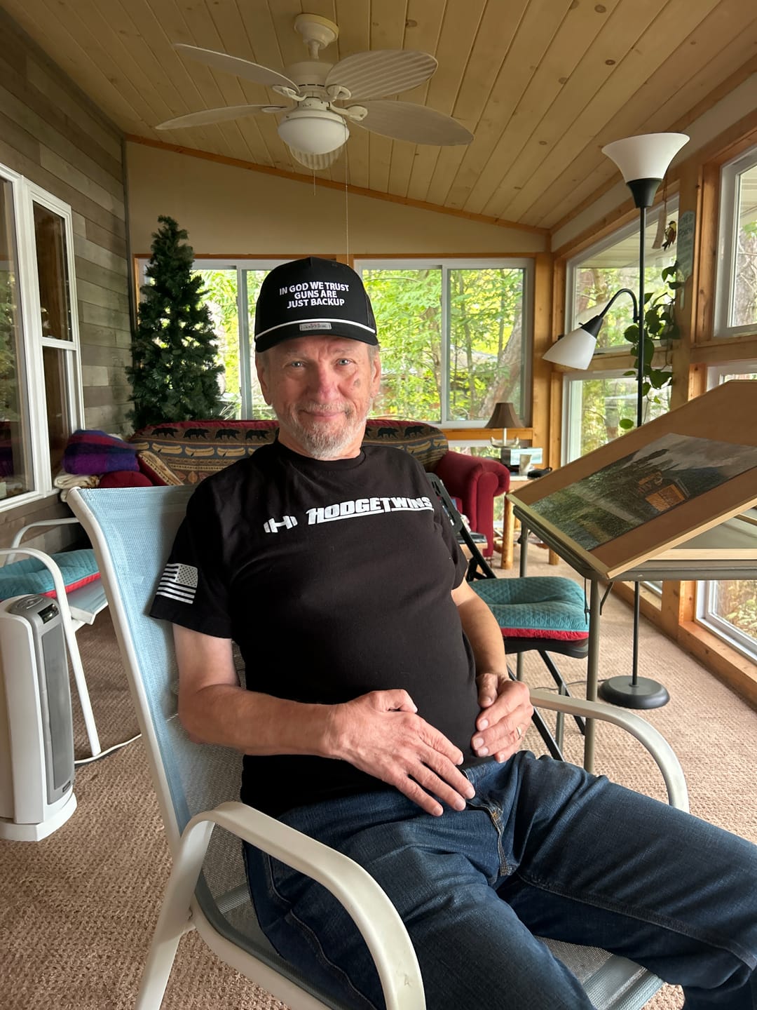 Customer photo review of Guns Are Just Backup Rope Hat