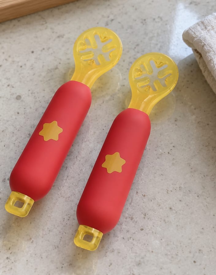 Customer photo review of Baby Silicone Rice Paste Feeding & Teething Spoon