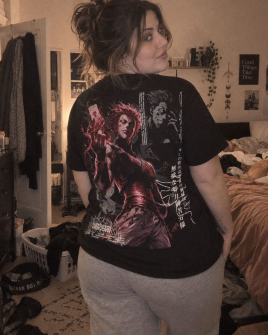 Customer photo review of HxH | Hisoka Heavyweight Washed Tee