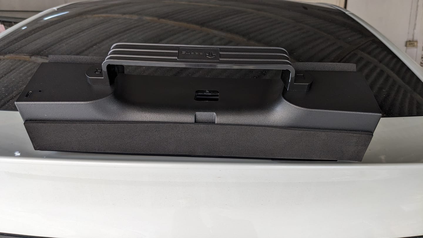 Customer photo review of Hidden Magnetic Under Screen Storage Box for Model 3/Y