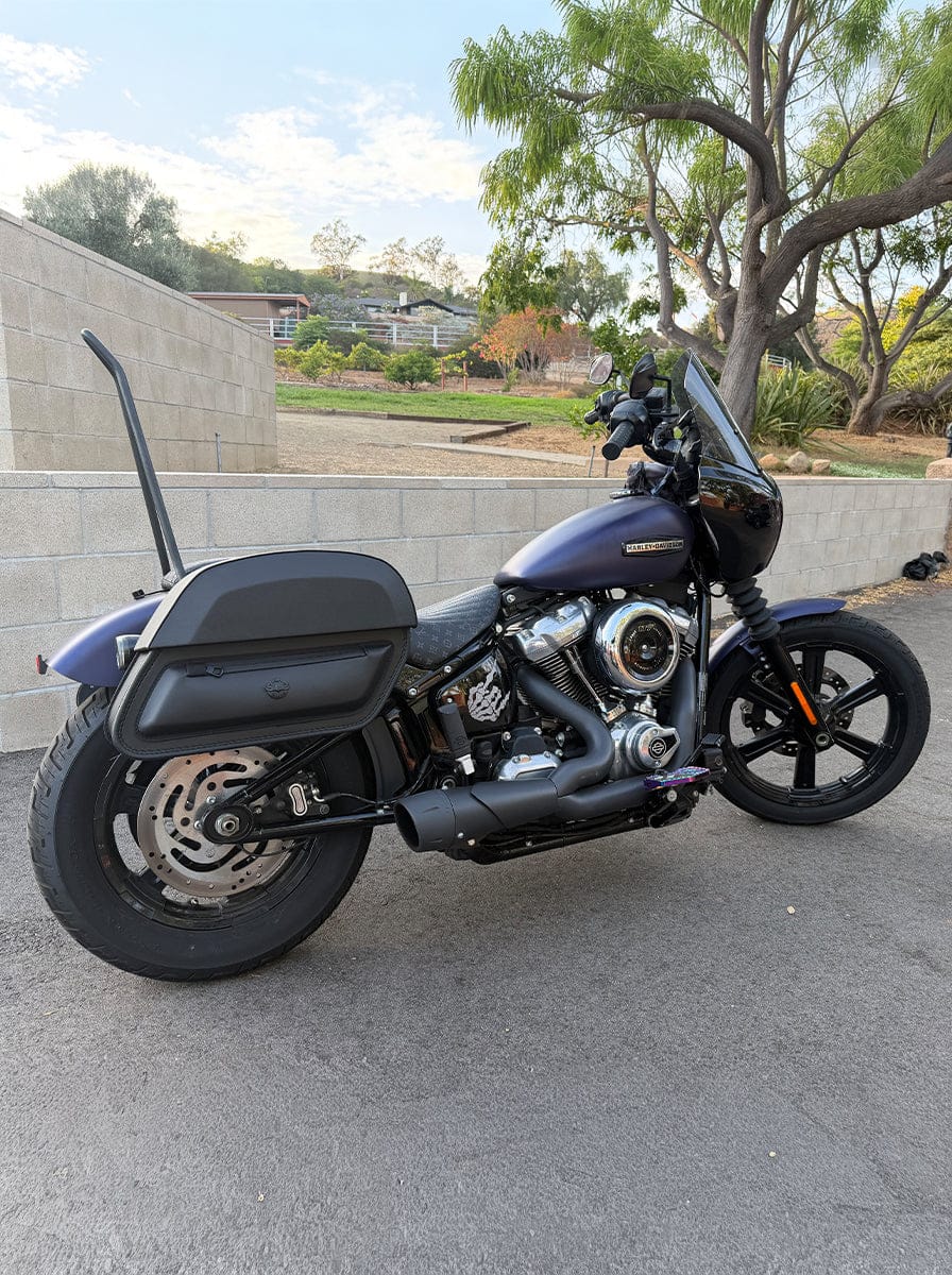 Customer photo review of 28L - Pantheon Medium Quick Mount Motorcycle Saddlebags For Harley Softail Street Bob FXBB/S