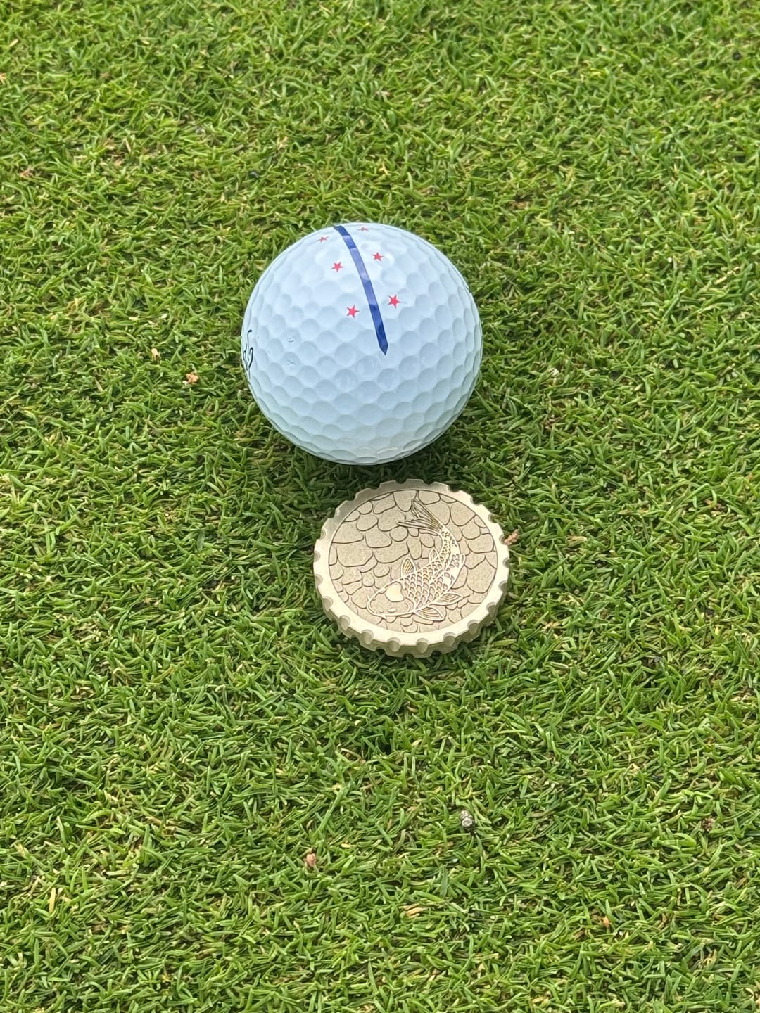 Customer photo review of Koi 2.0 Brass Ball Marker