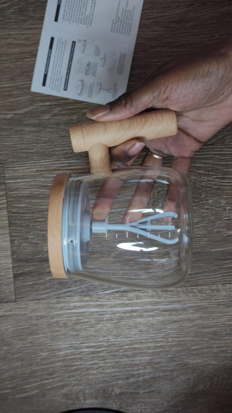 Customer photo review of Self-Stirring 400ml Glass Coffee Mug – Electric Mixing Cup
