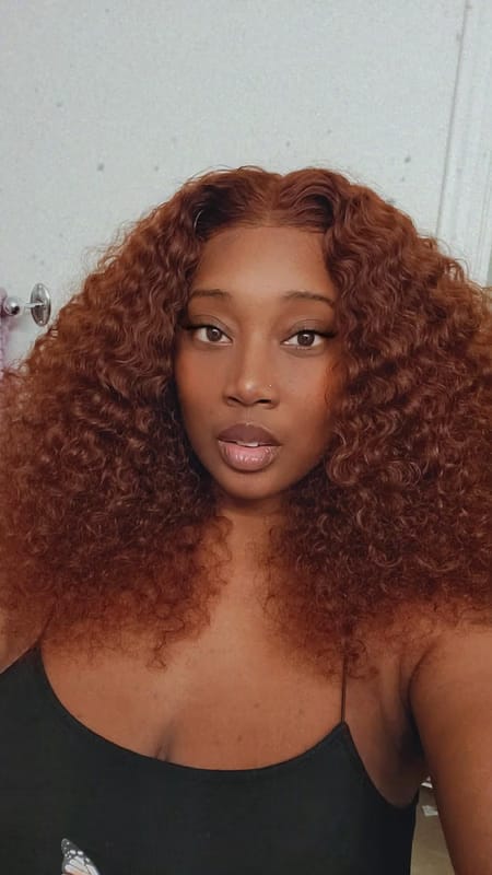 Customer photo review of Wavymy Wear & Go Reddish Brown 7x5 Glueless Lace Wigs Human Hair 180% Density
