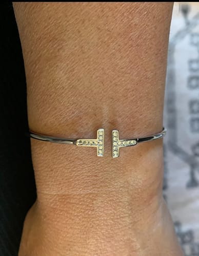 Customer photo review of 18K Celestial Four Diamonds Love Bracelet