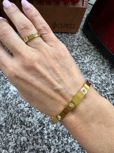 Customer photo review of 18K Celestial T Elsa Peretti Small Bone Cuff Bracelet