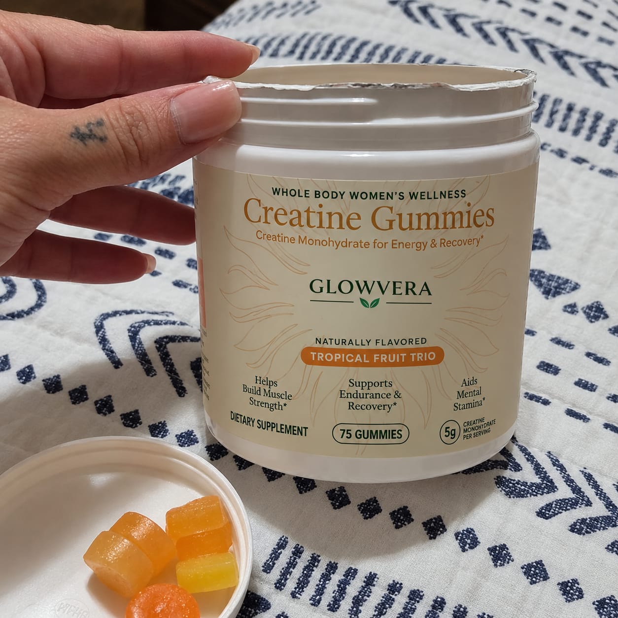 Customer photo review of Gomitas de Creatina Trío Tropical