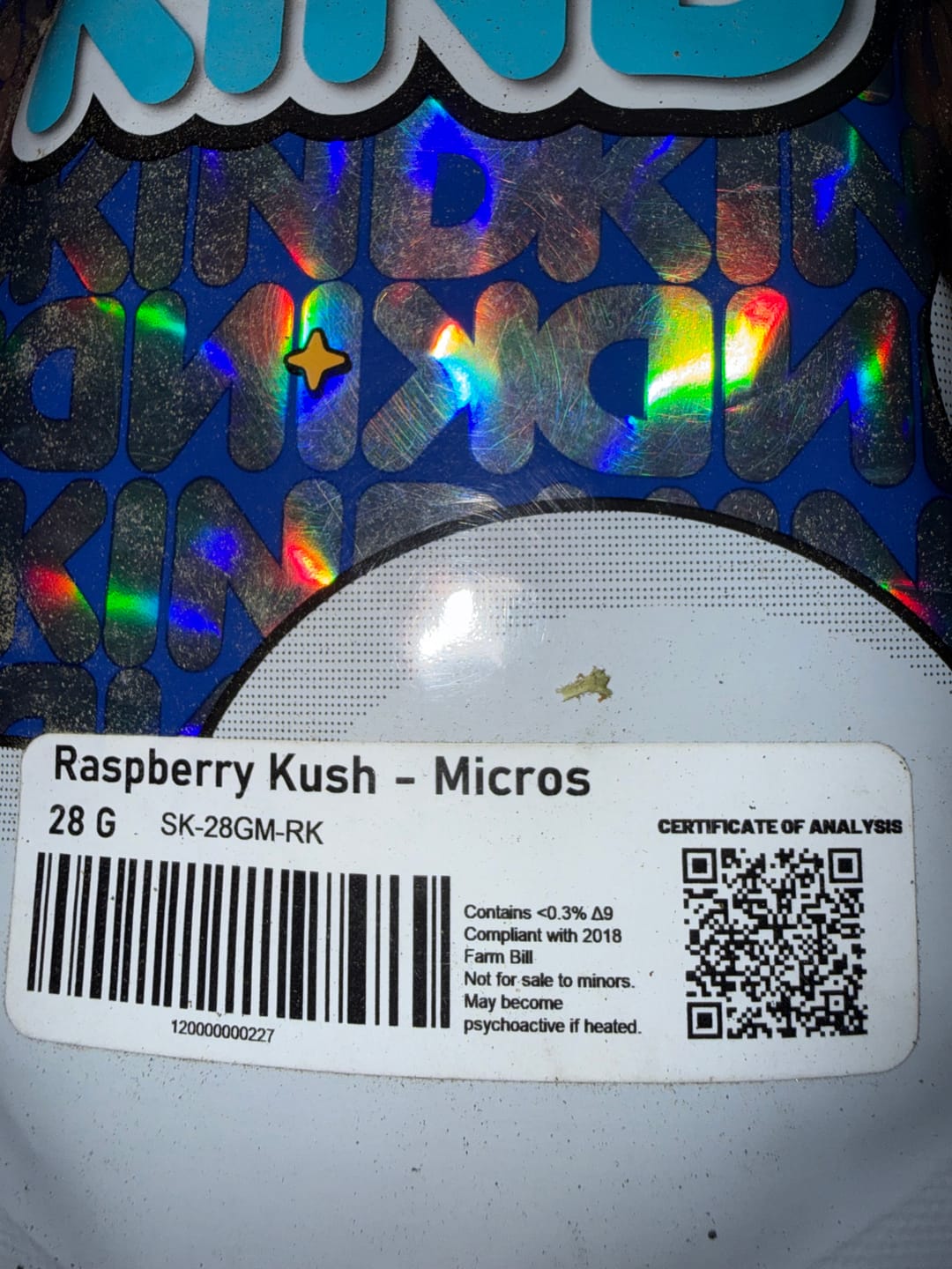 Customer photo review of Raspberry Kush MICROS - 28 Grams - Indica