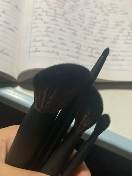 Customer photo review of Matte Black Versatile Brush Set Collection 14pcs T336