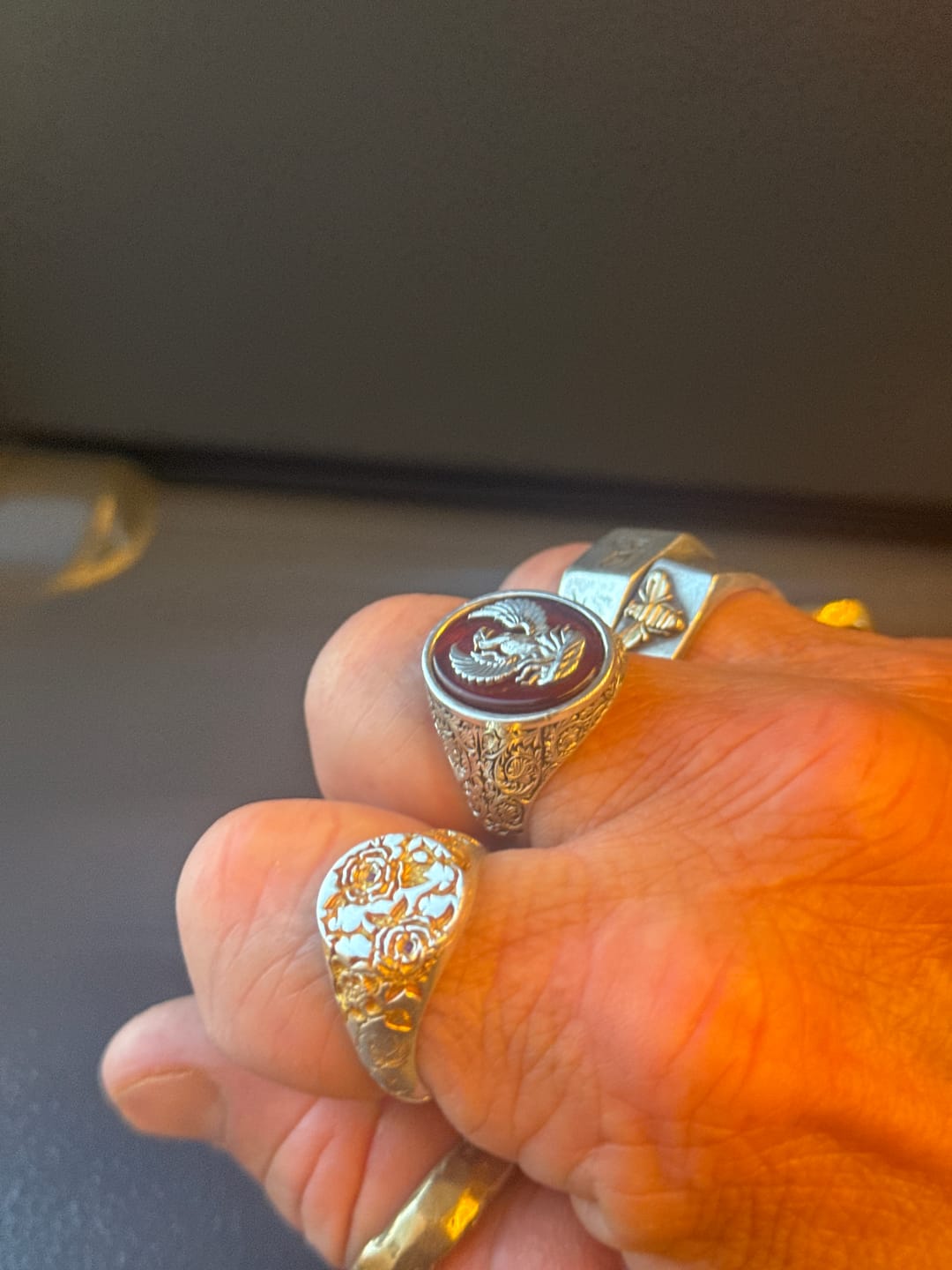 Customer photo review of Ruby & Gold Rose Ring - BRIARHEART